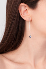 Black  pearl threader earrings