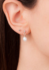 White pearl stud earrings